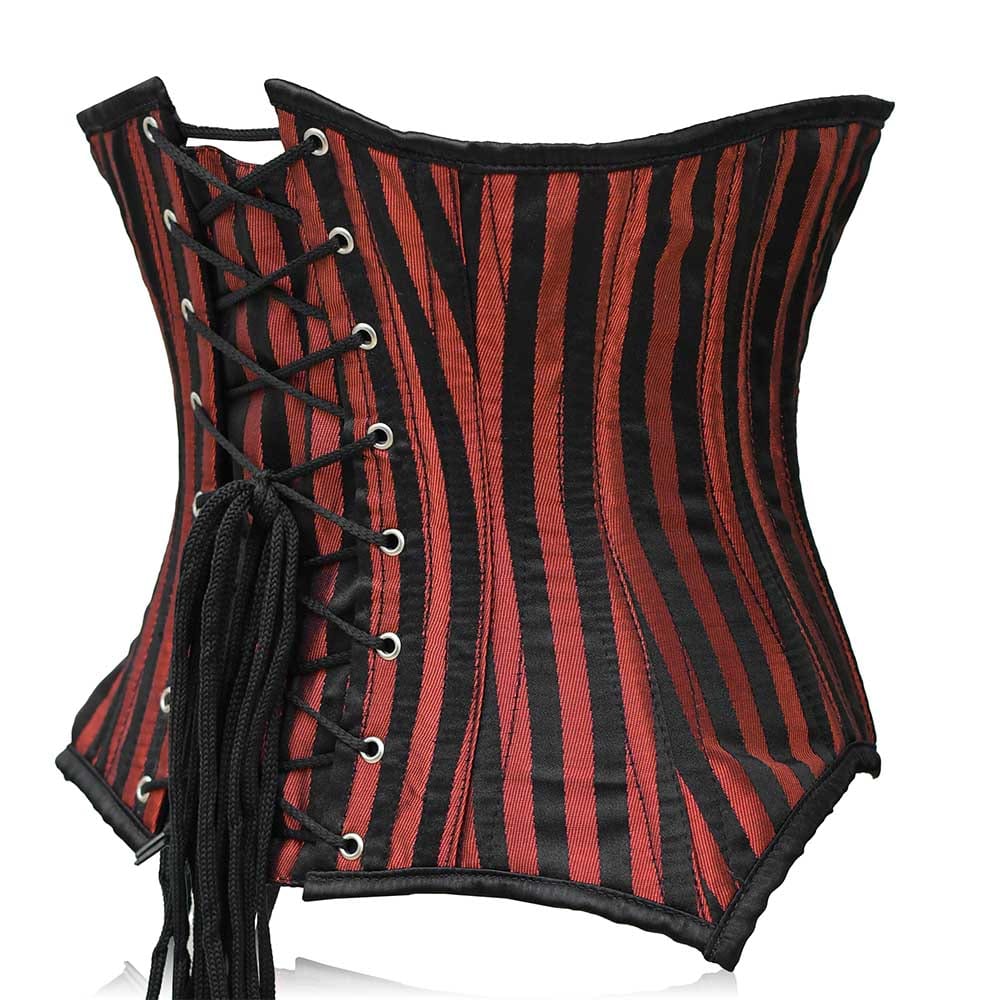 Red black corset -Under bust Corset