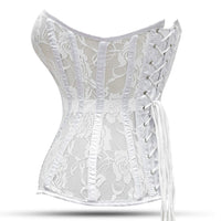 White Mesh Over Bust Corset